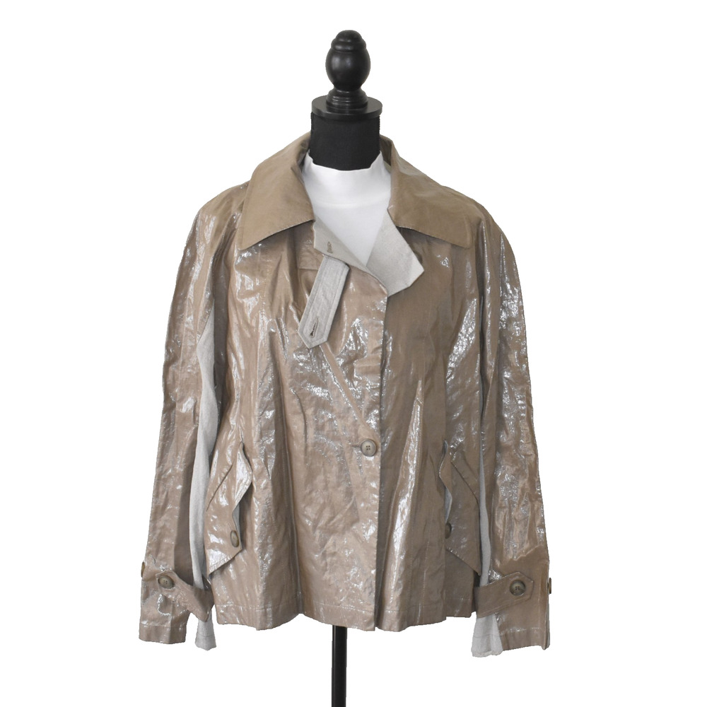 B0 NWT IVAN GRUNDAHL Copenhagen Loew Light Brown Coated Linen Jacket Size 38
